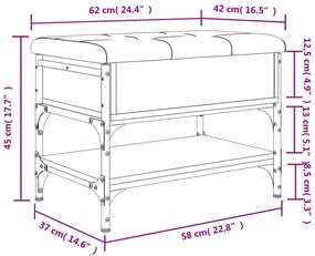 Παπουτσοθήκη Γκρι Sonoma 62x42x45 εκ. από Επεξεργασμένο Ξύλο - Γκρι