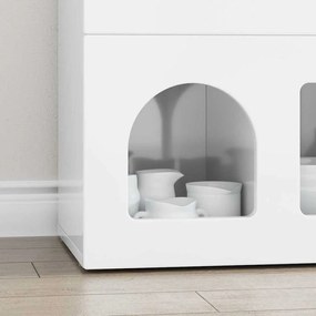 vidaXL Πλαϊνό γραφείο ELST Υψηλής γυαλάδας λευκό 80.5 x 35 x 59 εκ.
