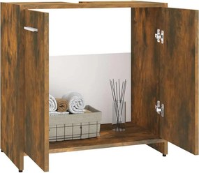 vidaXL Ντουλάπι Μπάνιου Καπνιστή Δρυς 60x33x60 εκ. Επεξεργασμένο Ξύλο