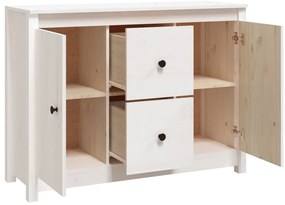 vidaXL Ντουλάπι Λευκό 100 x 35 x 74 εκ. από Μασίφ Ξύλο Πεύκου