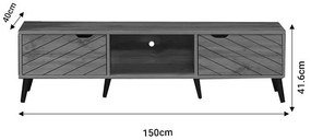 Έπιπλο τηλεόρασης Thelma sonoma μελαμίνης 150x40x41.6εκ 150x41.6x40 εκ.