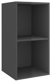 vidaXL Έπιπλο Τηλεόρασης Κρεμαστό Γυαλ. Γκρι 37x37x72 εκ. Επεξ. Ξύλο