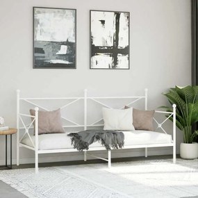 Κρεβάτι ημέρας vidaXL χωρίς στρώμα Λευκό 75x190 cm Ατσάλι