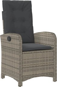 vidaXL Σετ Τραπεζαρίας Κήπου 7 τεμ. Γκρι Συνθ. Ρατάν με Μαξιλάρια