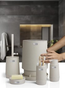 Stewehome Σετ μπάνιου 5 τεμαχίων από πλαστικό σε μπεζ χρώμα