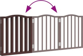 vidaXL Πύλη σκύλου πτυσσόμενη 3 πάνελ καφέ δρυς 150 cm ξύλο λεύκας