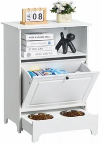 VEVOR Pet Feeding Station w/ 2 Elevated Dog Bowls Dog Food &amp; Toy Storage Cabinet