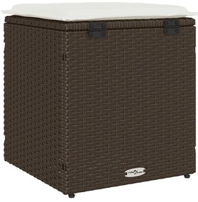 Σκαμπό κήπου με μαξιλάρια 2 τεμάχια Καφέ 40x40x43 cm - Καφέ