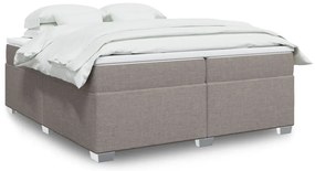 vidaXL Κρεβάτι Boxspring με Στρώμα Taupe 200x200 εκ. Υφασμάτινο