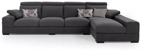 Γωνιακός καναπές κρεβάτι Kaly, σκούρο γκρι 360x90x180cm Δεξιά γωνία – MIL-TED-001