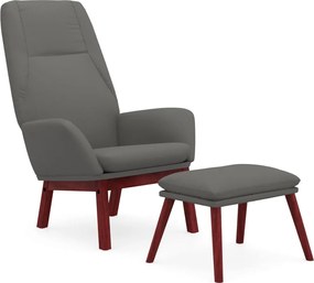 vidaXL Πολυθρόνα Relax Ανοιχτό Γκρι Υφασμάτινη με Υποπόδιο