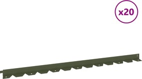 VidaXL Περίγραμμα γκαζόν 20 τμχ. 102 x 4 x 4 εκ. Steel Λαδί