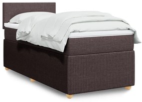 Κρεβάτι Boxspring με Στρώμα Σκούρο Καφέ 80x200 εκ. Υφασμάτινο - Καφέ