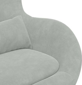 vidaXL Κάθισμα-αυγό Ανοιχτό γκρι Βελούδο