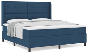 vidaXL Κρεβάτι Box Spring με Στρώμα Μπλε 180x200 εκ. Υφάσματος