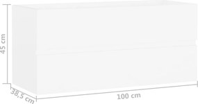 vidaXL Ντουλάπι Νιπτήρα Λευκό 100 x 38,5 x 45 εκ. από Επεξ. Ξύλο