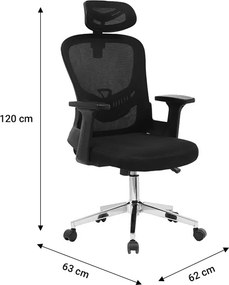 Καρέκλα γραφείου διευθυντή TUS mesh μαύρο 62x63x110/120