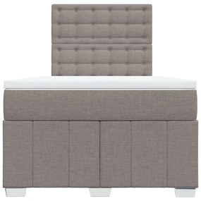 vidaXL Κρεβάτι Boxspring με Στρώμα Taupe 120x200 εκ. Υφασμάτινο