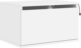 vidaXL Κομοδίνα Επιτοίχια με Φώτα LED 2 τεμ. Λευκά