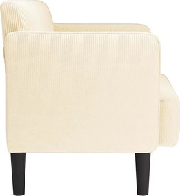vidaXL Καναπές Loveseat Κρεμ 109 εκ. ύφασμα Corduroy