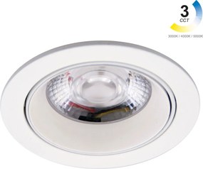 LED Κινητό Σποτ Χωνευτό Low 7W 3000/4000/5000K/CCT 36° ⌀8,5cm Λευκό