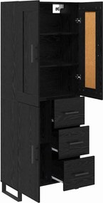 vidaXL Highboard 2 τμχ. Μαύρη Οξυά 69,5 x 34 x 180 εκ.