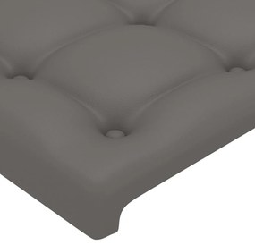 vidaXL Κεφαλάρι Κρεβατιού LED Γκρι 90x5x78/88 εκ. από Συνθετικό Δέρμα