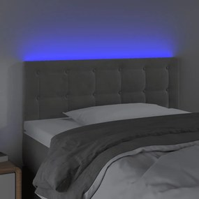 Κεφαλάρι Κρεβατιού LED Ανοιχτό Γκρι 90x5x78/88 εκ. Βελούδινο 3122082
