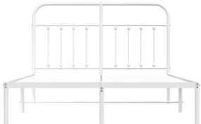 vidaXL Πλαίσιο Κρεβατιού με Κεφαλάρι Λευκό 140 x 200 εκ. Μεταλλικό