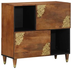 vidaXL Πλαϊνό γραφείο με ράφι Καφέ 80 x 33 x 75 εκ Στερεό ξύλο μάνγκο