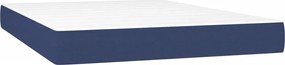 vidaXL Κρεβάτι Boxspring με Στρώμα &amp; LED Μπλε 140x200 εκ. Υφασμάτινο