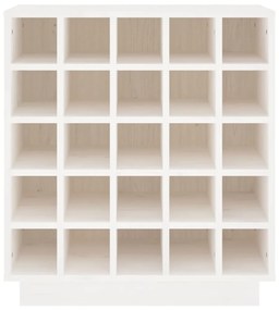vidaXL Κάβα Κρασιών Λευκή 55,5 x 34 x 61 εκ. από Μασίφ Ξύλο Πεύκου