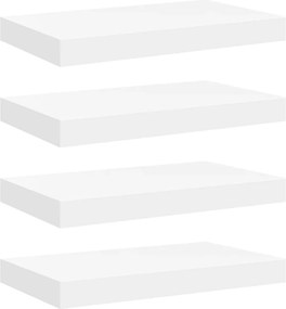 vidaXL Ράφια Τοίχου 4 τεμ. Άσπρα 40x23,5x3,8 εκ. MDF