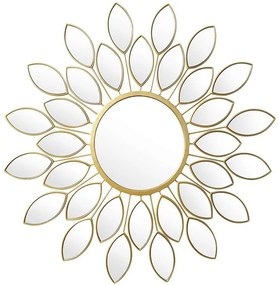 Καθρέπτης Flower 233-000002 83x2,5x83cm Gold Μελαμίνη,Μέταλλο