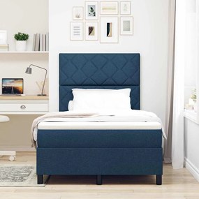 vidaXL Κρεβάτι με ελατήρια με στρώμα Μπλε 120 x 200 cm ύφασμα