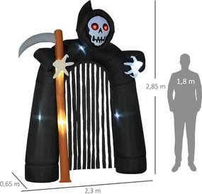 Μεγάλη Διακόσμηση Κήπου για Halloween Grim Reaper Archway Selfflatable LED Lighting 2,85m