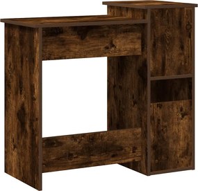 vidaXL Γραφείο με Ράφια Καπνιστή Δρυς 84x40x78 εκ Επεξεργασμένο Ξύλο