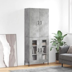 vidaXL Ντουλάπι Γκρι Σκυροδέματος 69,5x34x180 εκ. Επεξεργασμένο Ξύλο