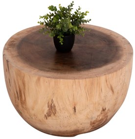 ΤΡΑΠΕΖΙ ΣΑΛΟΝΙΟΥ ΣΤΡΟΓΓΥΛΟ POMPU HM9794.11 ΜΑΣΙΦ ΞΥΛΟ SUAR ΣΕ ΦΥΣΙΚΟ Φ60x35Υεκ.