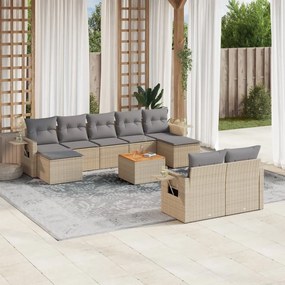 vidaXL Patio Sofa Set 9-θέσια Mix Beige
