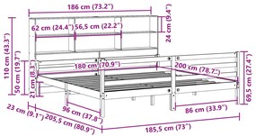 ΚΡΕΒΑΤΙ ΒΙΒΛΙΟΘΗΚΗ ΧΩΡΙΣ ΣΤΡΩΜΑ 180X200 ΕΚ ΜΑΣΙΦ ΞΥΛΟ ΠΕΥΚΟΥ 3322244