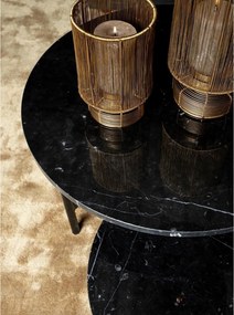 ΤΡΑΠΕΖΆΚΙΑ ΣΑΛΟΝΙΟΎ PTMD SIDETABLE WAZE MARBLETABLETOP BLACK 60 CM B-K