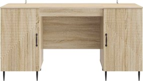 vidaXL Γραφείο Sonoma Δρυς 142,5 x 50 x 75 εκ. Επεξεργασμένο Ξύλο
