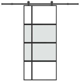 vidaXL Συρόμενη πόρτα με σετ υλικού 90x205 cm από γυαλί και αλουμίνιο