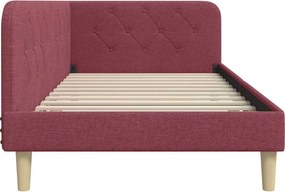 vidaXL Κρεβάτι Γωνίας Κόκκινο 90 x 190 cm ύφασμα