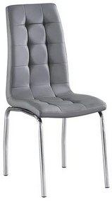 Καρέκλα Melva Grey ΕΜ942,4 42x68x96cm Σετ 4τμχ Μέταλλο,Τεχνόδερμα