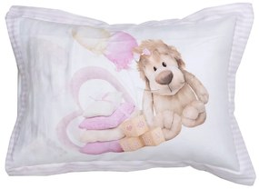 Μαξιλαροθήκη Παιδική Alice White-Pink Anna Riska 30 X 40 100% Βαμβακοσατέν