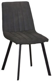 ΕΜ791,1 BETTY Καρέκλα Μέταλλο Βαφή Μαύρο, Ύφασμα Suede Ανθρακί  45x60x87cm Μαύρο/Ανθρακί,  Μέταλλο/Ύφασμα, , 4 Τεμάχια