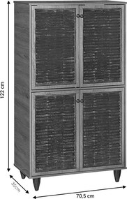 Παπουτσοθήκη-ντουλάπι Ronan pakoworld χρώμα καρυδί 70.5x35x122εκ