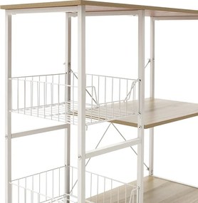 Επιδαπέδια ραφιέρα Noon pakoworld με MDF χρώμα φυσικό-λευκό 80x34x75εκ